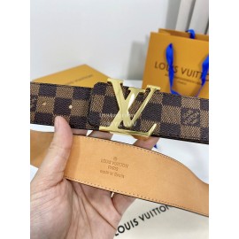 Lv Damier Canvas Leather Gold Buckle 40mm Belts