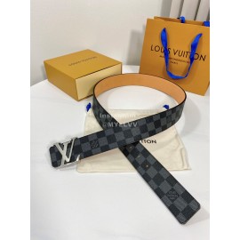 Lv Damier Canvas Leather Silver Buckle 40mm Belts