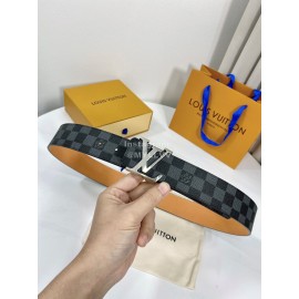 Lv Damier Canvas Leather Silver Buckle 40mm Belts