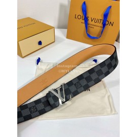 Lv Damier Canvas Leather Silver Buckle 40mm Belts