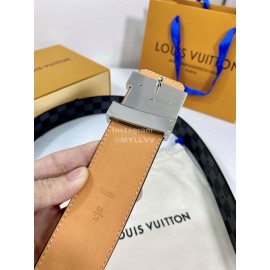 Lv Damier Canvas Leather Silver Buckle 40mm Belts