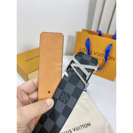 Lv Damier Canvas Leather Silver Buckle 40mm Belts