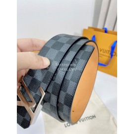 Lv Damier Canvas Leather Silver Buckle 40mm Belts