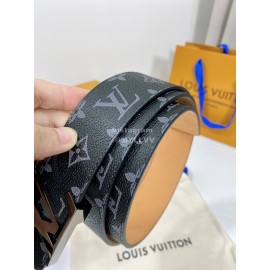 Lv Monogram Canvas Leather Black Buckle 40mm Belts