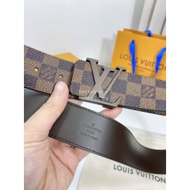 Lv Damier Canvas Leather Coffee Buckle 40mm Belts