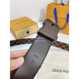Lv Damier Canvas Leather Coffee Buckle 40mm Belts