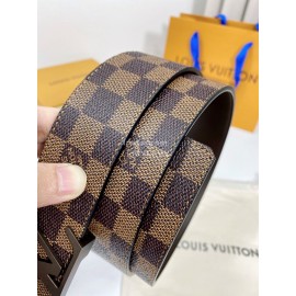 Lv Damier Canvas Leather Coffee Buckle 40mm Belts
