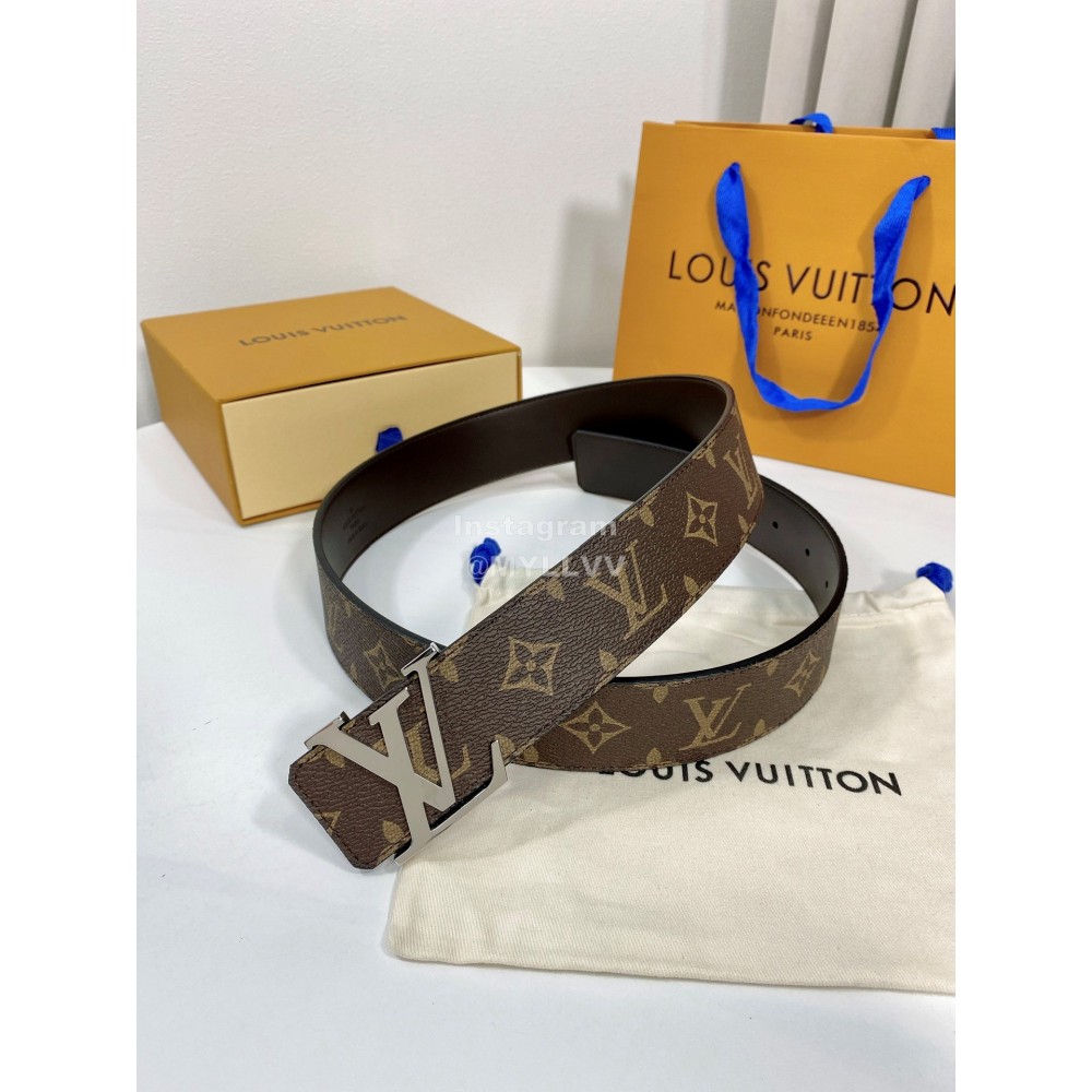 Lv Monogram Canvas Leather Letter Buckle 40mm Belts Coffee