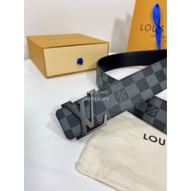 Lv Damier Canvas Leather Black Buckle 40mm Belts