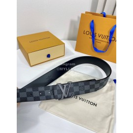 Lv Damier Canvas Leather Black Buckle 40mm Belts