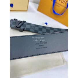 Lv Damier Canvas Leather Black Buckle 40mm Belts