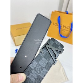 Lv Damier Canvas Leather Black Buckle 40mm Belts