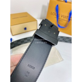 Lv Damier Canvas Leather Black Buckle 40mm Belts