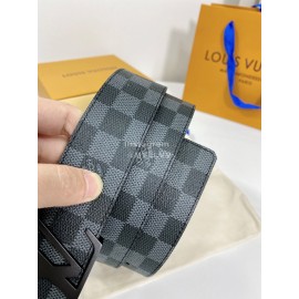 Lv Damier Canvas Leather Black Buckle 40mm Belts
