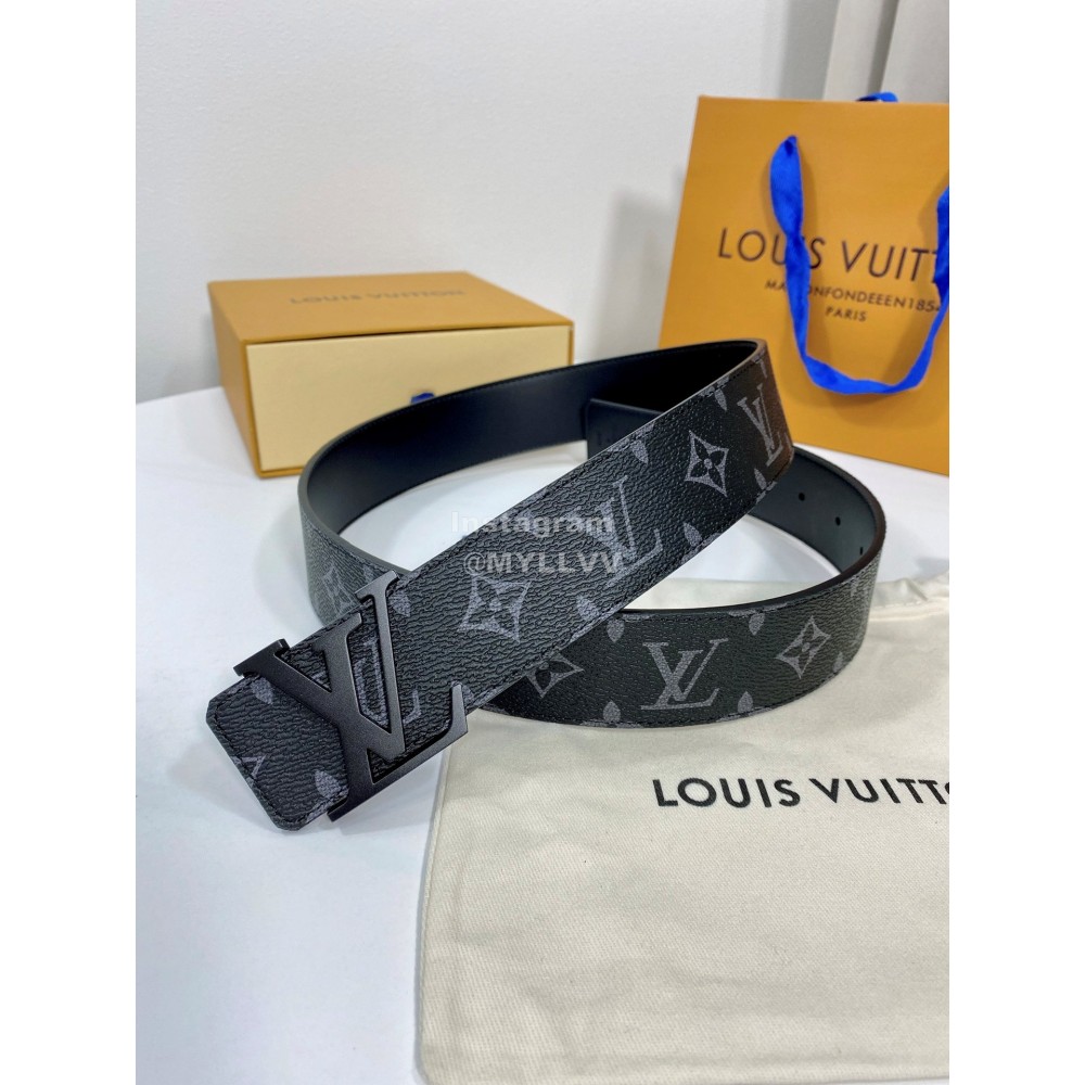 Lv Damier Canvas Leather Letter Buckle 40mm Belts Black