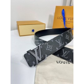 Lv Damier Canvas Leather Letter Buckle 40mm Belts Black