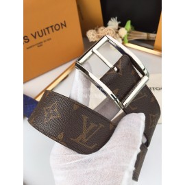 Lv Monogram Canvas Leather Silver Reverso Pin Buckle 40mm Belts