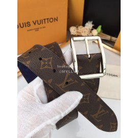 Lv Monogram Canvas Leather Silver Reverso Pin Buckle 40mm Belts