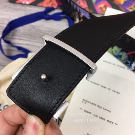 Lv Fashion Printed Leather Silver Buckle 40mm Belts