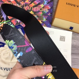 Lv Fashion Printed Leather Gold Buckle 40mm Belts