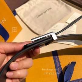 Lv Black Embossed Cowhide Letter Buckle 40mm Belts