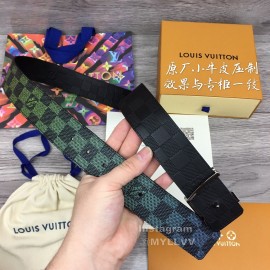 Lv Fashion Damier Canvas Leather Black Buckle 40mm Belts