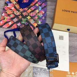 Lv Fashion Damier Canvas Leather Black Buckle 40mm Belts