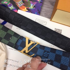 Lv Fashion Damier Canvas Leather Gold Buckle 40mm Belts