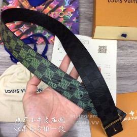 Lv Fashion Damier Canvas Leather Gold Buckle 40mm Belts