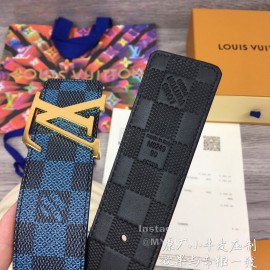 Lv Fashion Damier Canvas Leather Gold Buckle 40mm Belts