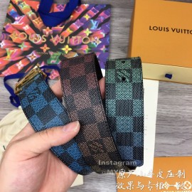 Lv Fashion Damier Canvas Leather Gold Buckle 40mm Belts