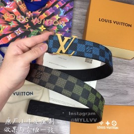 Lv Fashion Damier Canvas Leather Gold Buckle 40mm Belts