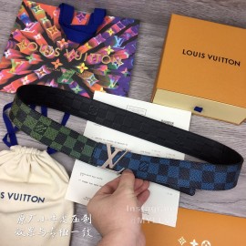 Lv Fashion Damier Canvas Leather Silver Buckle 40mm Belts