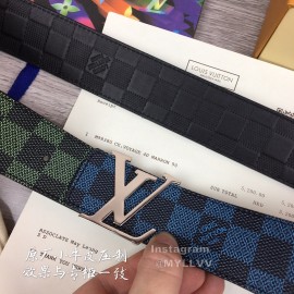 Lv Fashion Damier Canvas Leather Silver Buckle 40mm Belts