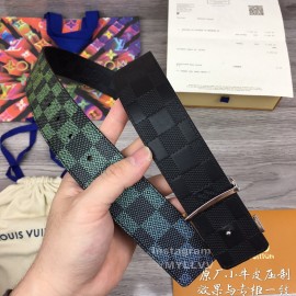Lv Fashion Damier Canvas Leather Silver Buckle 40mm Belts