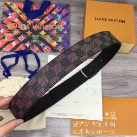 Lv Fashion Damier Canvas Leather Silver Buckle 40mm Belts