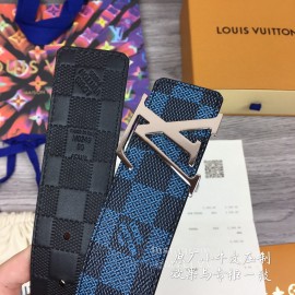Lv Fashion Damier Canvas Leather Silver Buckle 40mm Belts