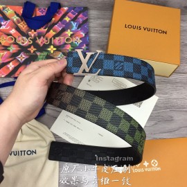 Lv Fashion Damier Canvas Leather Silver Buckle 40mm Belts