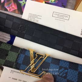 Lv New Damier Canvas Leather Gold Buckle 40mm Belts