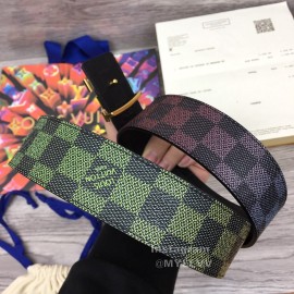 Lv New Damier Canvas Leather Gold Buckle 40mm Belts