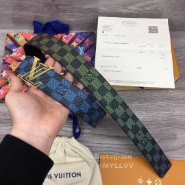 Lv New Damier Canvas Leather Gold Buckle 40mm Belts