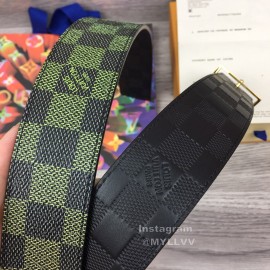 Lv New Damier Canvas Leather Gold Buckle 40mm Belts