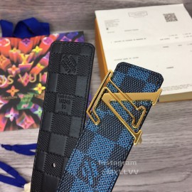 Lv New Damier Canvas Leather Gold Buckle 40mm Belts
