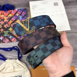 Lv New Damier Canvas Leather Gold Buckle 40mm Belts