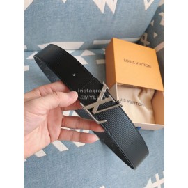 Lv New Black Monogram Canvas Leather Silver Buckle 40mm Belts