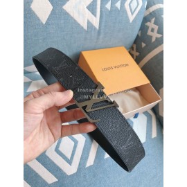 Lv New Black Monogram Canvas Leather Gun Color Buckle 40mm Belts