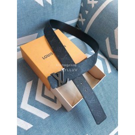 Lv New Black Monogram Canvas Leather Gun Color Buckle 40mm Belts