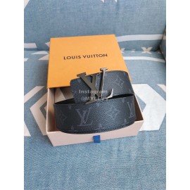 Lv New Black Monogram Canvas Leather Gun Color Buckle 40mm Belts