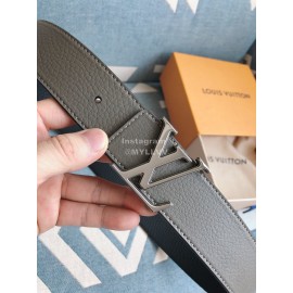 Lv New Cowhide Letter Buckle 40mm Belts Gray