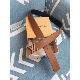 Lv New Brown Cowhide Letter Buckle 40mm Belts